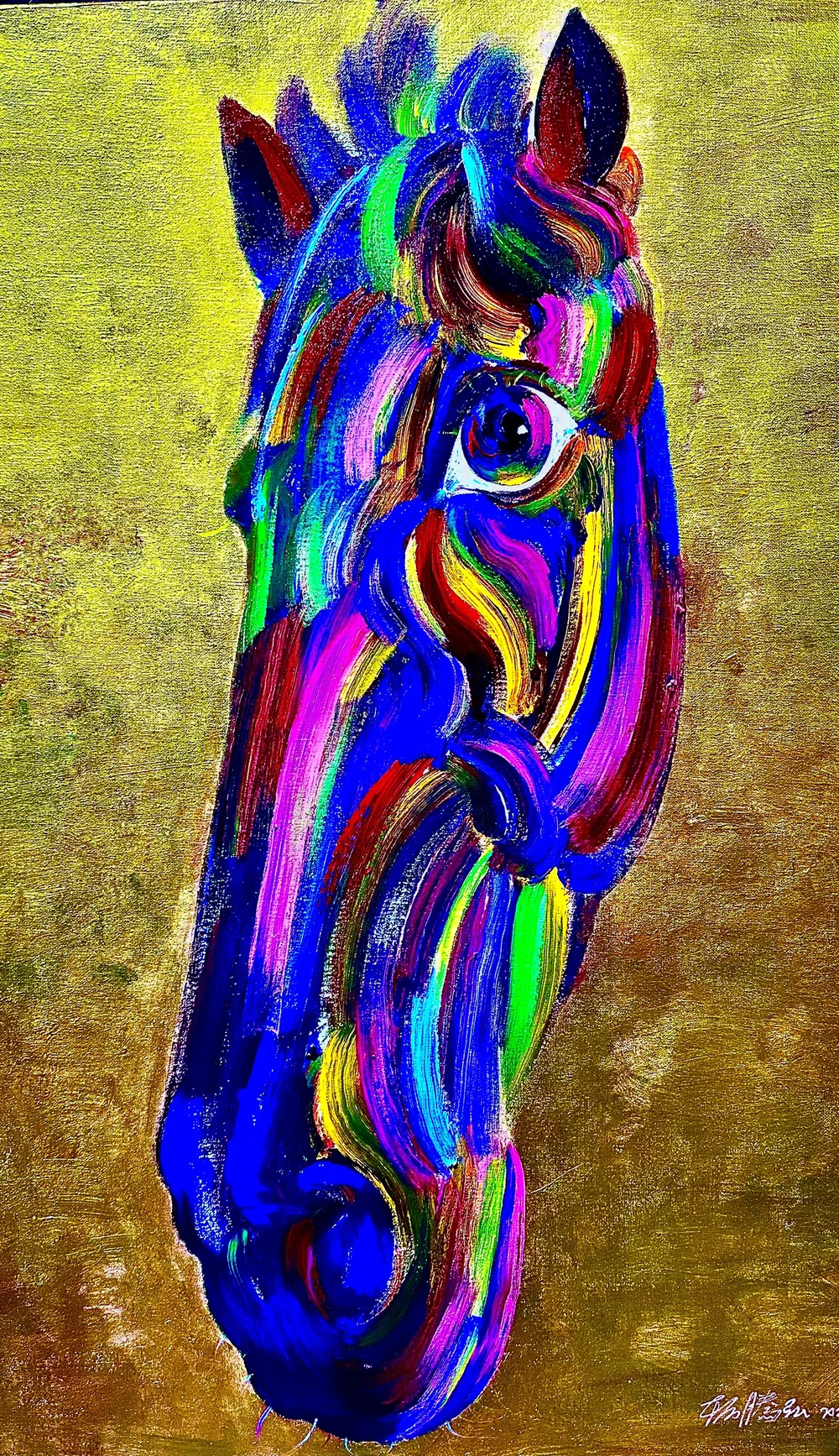 威尼斯参展作品 · 生命图腾系列 · 布面油画 100×80cm 2026年